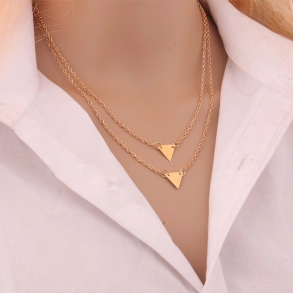 Lulus Jewelry - 2-Tier Triangle Bohemian Indie Layered Necklace